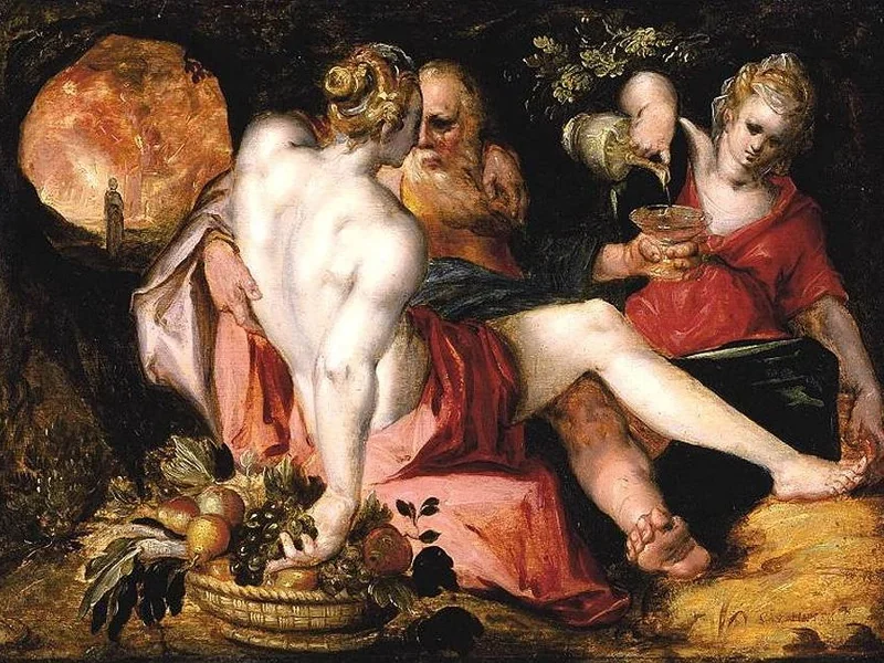 1571-Jan Harmensz von Müller - R - Lot e le sue figlie